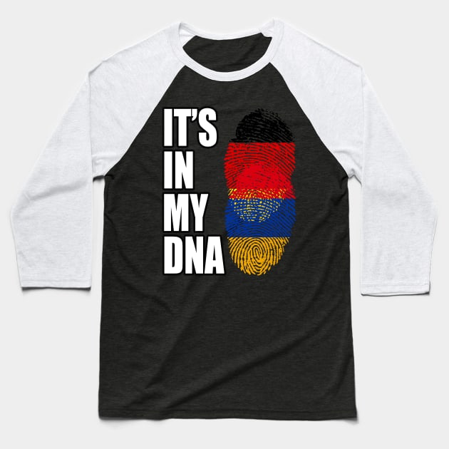 German and Armenian Mix DNA Heritage Baseball T-Shirt by Just Rep It!!